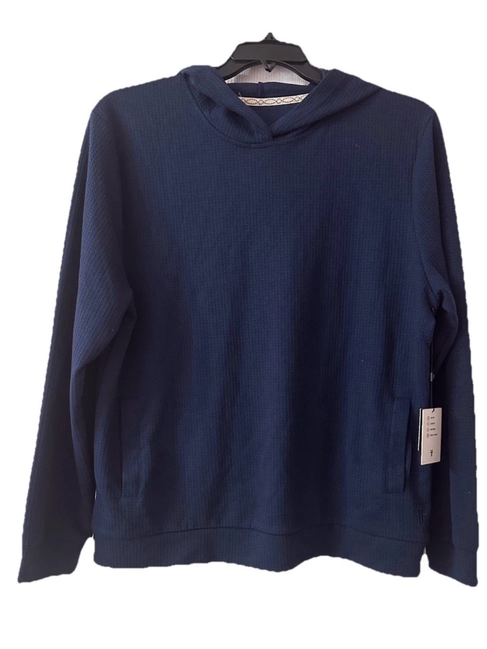 Frye Donegal Hoodie Men’s Large Navy Blue Waffle Knit Pullover NWT